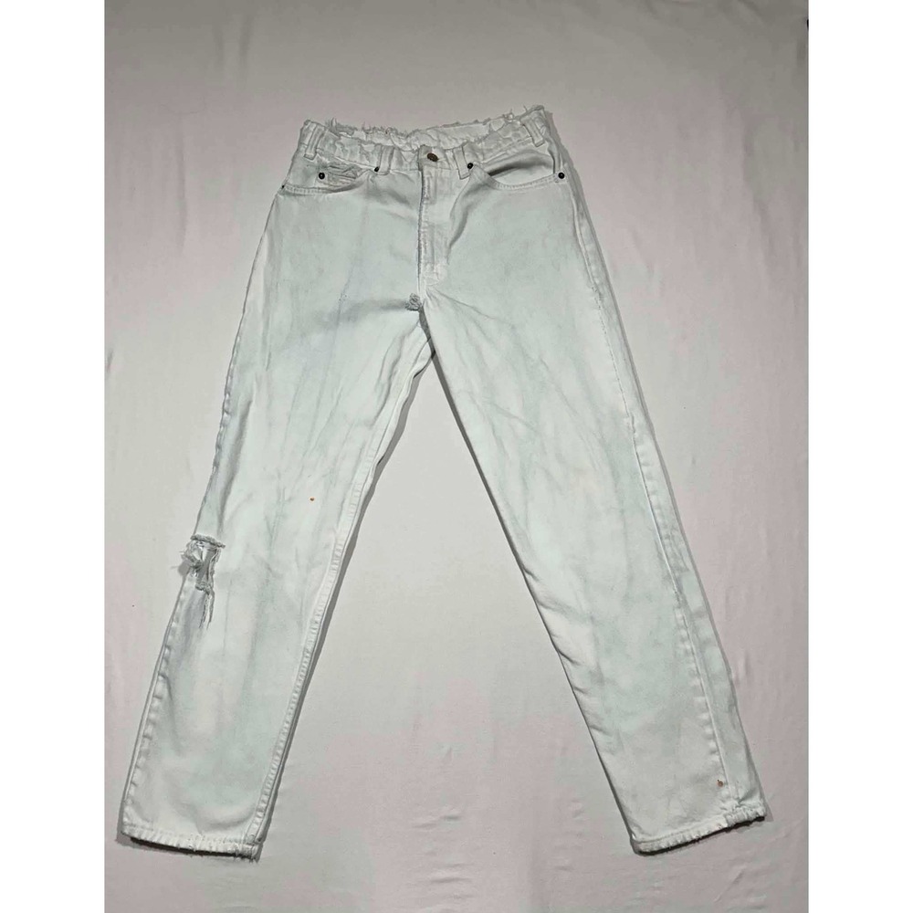 Levis 540 Vintage Orange Tab Relaxed Fit White Jeans Distressed 29x31